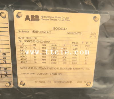 ABB M3BP 355MLA2 200KW